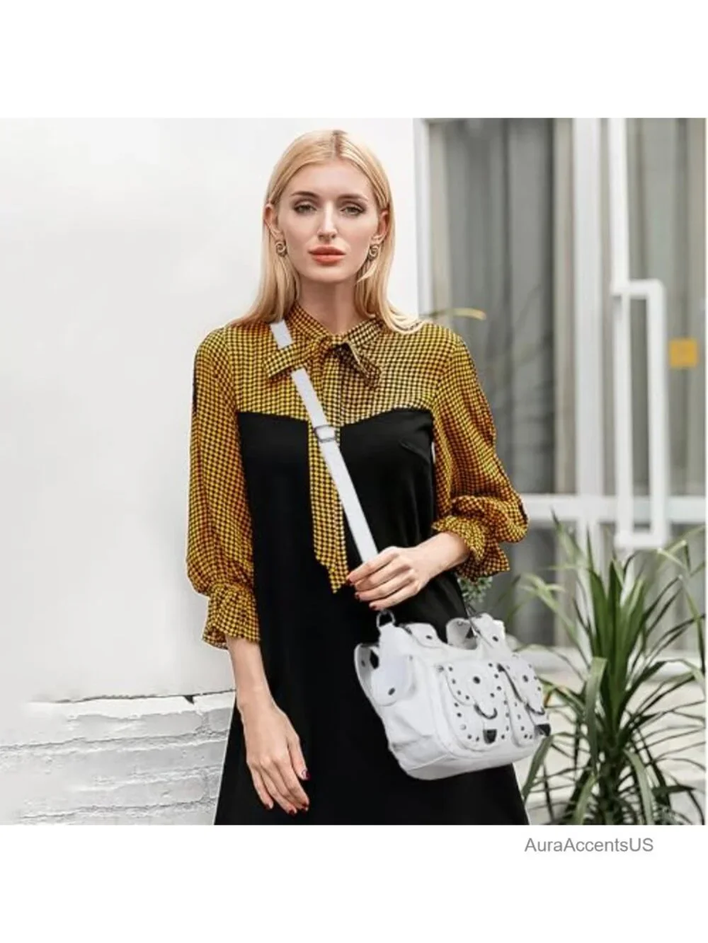 Vegan Leather Hobo Bag Multi Pocket Studded Shoulder Tote Y2K